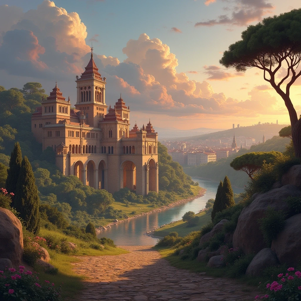 Colosseum in Rome at sunset